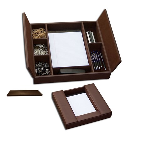 Dacasso Chocolate Brown Leather Conference Room Organizer AG-3490